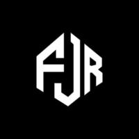 FJR letter logo design with polygon shape. FJR polygon and cube shape logo design. FJR hexagon vector logo template white and black colors. FJR monogram, business and real estate logo.