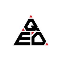 QEO triangle letter logo design with triangle shape. QEO triangle logo design monogram. QEO triangle vector logo template with red color. QEO triangular logo Simple, Elegant, and Luxurious Logo.
