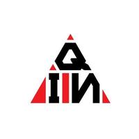 diseño de logotipo de letra triangular qin con forma de triángulo. monograma de diseño del logotipo del triángulo qin. plantilla de logotipo de vector de triángulo qin con color rojo. logotipo triangular qin logotipo simple, elegante y lujoso.