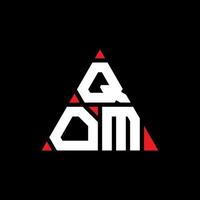 QOM triangle letter logo design with triangle shape. QOM triangle logo design monogram. QOM triangle vector logo template with red color. QOM triangular logo Simple, Elegant, and Luxurious Logo.