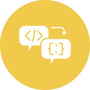 Code Processor Glyph Circle Background Icon vector