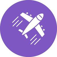 Plane Glyph Circle Background Icon vector