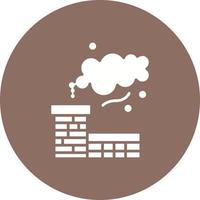 Chimney Pollution Glyph Circle Background Icon vector