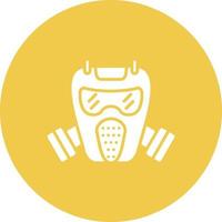 Gas Mask Glyph Circle Background Icon vector
