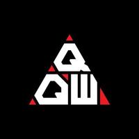 QQW triangle letter logo design with triangle shape. QQW triangle logo design monogram. QQW triangle vector logo template with red color. QQW triangular logo Simple, Elegant, and Luxurious Logo.