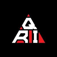 QRI triangle letter logo design with triangle shape. QRI triangle logo design monogram. QRI triangle vector logo template with red color. QRI triangular logo Simple, Elegant, and Luxurious Logo.