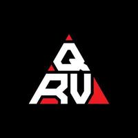 qrv diseño de logotipo de letra triangular con forma de triángulo. monograma de diseño del logotipo del triángulo qrv. plantilla de logotipo de vector de triángulo qrv con color rojo. logotipo triangular qrv logotipo simple, elegante y lujoso.