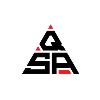 QSA triangle letter logo design with triangle shape. QSA triangle logo design monogram. QSA triangle vector logo template with red color. QSA triangular logo Simple, Elegant, and Luxurious Logo.