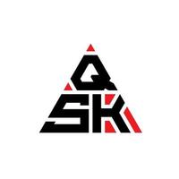 diseño de logotipo de letra triangular qsk con forma de triángulo. monograma de diseño del logotipo del triángulo qsk. plantilla de logotipo de vector de triángulo qsk con color rojo. logotipo triangular qsk logotipo simple, elegante y lujoso.