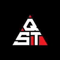 diseño de logotipo de letra triangular qst con forma de triángulo. monograma de diseño del logotipo del triángulo qst. plantilla de logotipo de vector de triángulo qst con color rojo. logotipo triangular qst logotipo simple, elegante y lujoso.