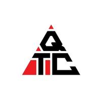 diseño de logotipo de letra triangular qtc con forma de triángulo. monograma de diseño del logotipo del triángulo qtc. plantilla de logotipo de vector de triángulo qtc con color rojo. logotipo triangular qtc logotipo simple, elegante y lujoso.