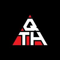 QTH triangle letter logo design with triangle shape. QTH triangle logo design monogram. QTH triangle vector logo template with red color. QTH triangular logo Simple, Elegant, and Luxurious Logo.