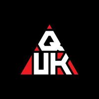 diseño de logotipo de letra de triángulo quk con forma de triángulo. monograma de diseño de logotipo de triángulo quk. plantilla de logotipo de vector de triángulo quk con color rojo. logo triangular quk logo simple, elegante y lujoso.