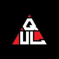 QUL triangle letter logo design with triangle shape. QUL triangle logo design monogram. QUL triangle vector logo template with red color. QUL triangular logo Simple, Elegant, and Luxurious Logo.
