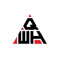 diseño de logotipo de letra triangular qwh con forma de triángulo. monograma de diseño de logotipo de triángulo qwh. plantilla de logotipo de vector de triángulo qwh con color rojo. logotipo triangular qwh logotipo simple, elegante y lujoso.