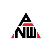 pnw diseño de logotipo de letra triangular con forma de triángulo. monograma de diseño de logotipo de triángulo pnw. plantilla de logotipo de vector de triángulo pnw con color rojo. logotipo triangular pnw logotipo simple, elegante y lujoso.