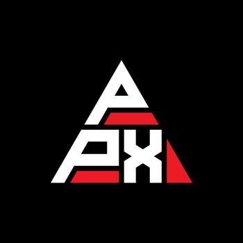 PPX triangle letter logo design with triangle shape. PPX triangle logo design monogram. PPX triangle vector logo template with red color. PPX triangular logo Simple, Elegant, and Luxurious Logo.