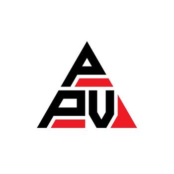PPV triangle letter logo design with triangle shape. PPV triangle logo design monogram. PPV triangle vector logo template with red color. PPV triangular logo Simple, Elegant, and Luxurious Logo.