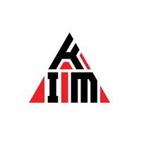 diseño de logotipo de letra de triángulo kim con forma de triángulo. monograma de diseño del logotipo del triángulo kim. plantilla de logotipo de vector de triángulo kim con color rojo. logo triangular de kim logo simple, elegante y lujoso.
