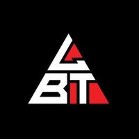 Diseño de logotipo de letra triangular lbt con forma de triángulo. monograma de diseño de logotipo de triángulo lbt. plantilla de logotipo de vector de triángulo lbt con color rojo. logotipo triangular lbt logotipo simple, elegante y lujoso.