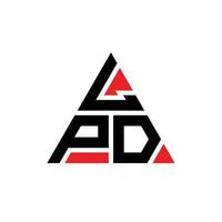 LPD triangle letter logo design with triangle shape. LPD triangle logo design monogram. LPD triangle vector logo template with red color. LPD triangular logo Simple, Elegant, and Luxurious Logo.