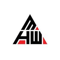 mhw diseño de logotipo de letra triangular con forma de triángulo. monograma de diseño de logotipo de triángulo mhw. plantilla de logotipo de vector de triángulo mhw con color rojo. logotipo triangular mhw logotipo simple, elegante y lujoso.