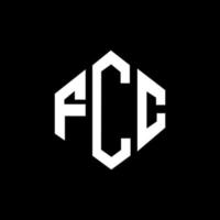 diseño de logotipo de letra fcc con forma de polígono. diseño de logotipo de forma de cubo y polígono fcc. plantilla de logotipo vectorial hexagonal fcc colores blanco y negro. Monograma fcc, logotipo comercial e inmobiliario. vector