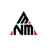 diseño de logotipo de letra triangular mnm con forma de triángulo. monograma de diseño de logotipo de triángulo mnm. plantilla de logotipo de vector de triángulo mnm con color rojo. logo triangular mnm logo simple, elegante y lujoso.