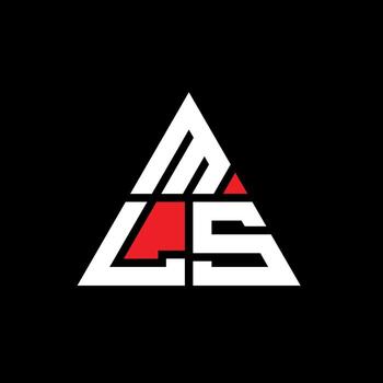 MLS triangle letter logo design with triangle shape. MLS triangle logo design monogram. MLS triangle vector logo template with red color. MLS triangular logo Simple, Elegant, and Luxurious Logo.