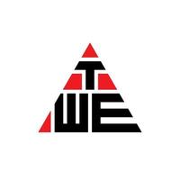 diseño de logotipo de letra triangular twe con forma de triángulo. monograma de diseño de logotipo de triángulo twe. plantilla de logotipo de vector de triángulo twe con color rojo. logotipo triangular twe logotipo simple, elegante y lujoso.