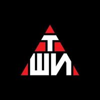 diseño de logotipo de letra de triángulo twn con forma de triángulo. monograma de diseño de logotipo de triángulo de ciudad. plantilla de logotipo de vector de triángulo de ciudad con color rojo. logo triangular twn logo simple, elegante y lujoso.