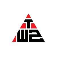 diseño de logotipo de letra triangular twz con forma de triángulo. monograma de diseño de logotipo de triángulo twz. plantilla de logotipo de vector de triángulo twz con color rojo. logotipo triangular twz logotipo simple, elegante y lujoso.