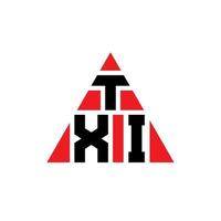 diseño de logotipo de letra triangular txi con forma de triángulo. monograma de diseño del logotipo del triángulo txi. plantilla de logotipo de vector de triángulo txi con color rojo. logotipo triangular txi logotipo simple, elegante y lujoso.