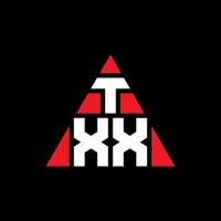 diseño de logotipo de letra triangular txx con forma de triángulo. monograma de diseño del logotipo del triángulo txx. plantilla de logotipo de vector de triángulo txx con color rojo. logotipo triangular txx logotipo simple, elegante y lujoso.
