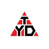 TYD triangle letter logo design with triangle shape. TYD triangle logo design monogram. TYD triangle vector logo template with red color. TYD triangular logo Simple, Elegant, and Luxurious Logo.