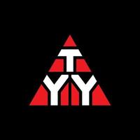 TYY triangle letter logo design with triangle shape. TYY triangle logo design monogram. TYY triangle vector logo template with red color. TYY triangular logo Simple, Elegant, and Luxurious Logo.