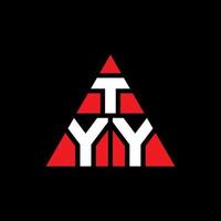 diseño de logotipo de letra de triángulo tyy con forma de triángulo. monograma de diseño de logotipo de triángulo tyy. plantilla de logotipo de vector de triángulo tyy con color rojo. logotipo triangular tyy logotipo simple, elegante y lujoso.