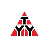 diseño de logotipo de letra de triángulo tyy con forma de triángulo. monograma de diseño de logotipo de triángulo tyy. plantilla de logotipo de vector de triángulo tyy con color rojo. logotipo triangular tyy logotipo simple, elegante y lujoso.