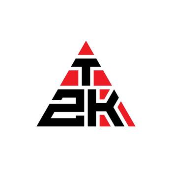 TZK triangle letter logo design with triangle shape. TZK triangle logo design monogram. TZK triangle vector logo template with red color. TZK triangular logo Simple, Elegant, and Luxurious Logo.