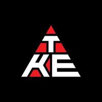 TKE triangle letter logo design with triangle shape. TKE triangle logo design monogram. TKE triangle vector logo template with red color. TKE triangular logo Simple, Elegant, and Luxurious Logo.