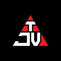 diseño de logotipo de letra triangular tjv con forma de triángulo. monograma de diseño de logotipo de triángulo tjv. plantilla de logotipo de vector de triángulo tjv con color rojo. logo triangular tjv logo simple, elegante y lujoso.