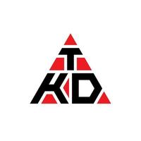 TKD triangle letter logo design with triangle shape. TKD triangle logo design monogram. TKD triangle vector logo template with red color. TKD triangular logo Simple, Elegant, and Luxurious Logo.