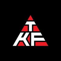 TKF triangle letter logo design with triangle shape. TKF triangle logo design monogram. TKF triangle vector logo template with red color. TKF triangular logo Simple, Elegant, and Luxurious Logo.