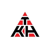 diseño de logotipo de letra triangular tkh con forma de triángulo. monograma de diseño de logotipo de triángulo tkh. plantilla de logotipo de vector de triángulo tkh con color rojo. logotipo triangular tkh logotipo simple, elegante y lujoso.