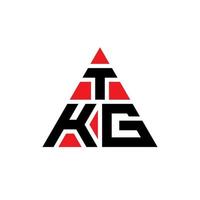 diseño de logotipo de letra triangular tkg con forma de triángulo. monograma de diseño de logotipo de triángulo tkg. plantilla de logotipo de vector de triángulo tkg con color rojo. logotipo triangular tkg logotipo simple, elegante y lujoso.