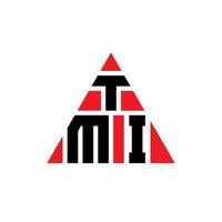 diseño de logotipo de letra triangular tmi con forma de triángulo. monograma de diseño de logotipo de triángulo tmi. plantilla de logotipo de vector de triángulo tmi con color rojo. logotipo triangular tmi logotipo simple, elegante y lujoso.