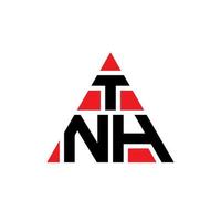 TNH triangle letter logo design with triangle shape. TNH triangle logo design monogram. TNH triangle vector logo template with red color. TNH triangular logo Simple, Elegant, and Luxurious Logo.