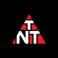 TNT triangle letter logo design with triangle shape. TNT triangle logo design monogram. TNT triangle vector logo template with red color. TNT triangular logo Simple, Elegant, and Luxurious Logo.