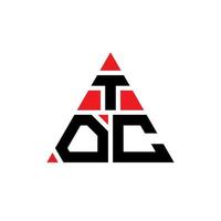 TOC triangle letter logo design with triangle shape. TOC triangle logo design monogram. TOC triangle vector logo template with red color. TOC triangular logo Simple, Elegant, and Luxurious Logo.
