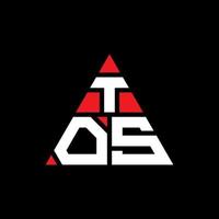 diseño de logotipo de letra triangular tos con forma de triángulo. monograma de diseño del logotipo del triángulo tos. plantilla de logotipo de vector de triángulo tos con color rojo. logo triangular tos logo simple, elegante y lujoso.
